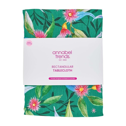 Annabel Trends Tablecloth - Linen Cotton - Gum Blossom - Large 138cm x 300cm