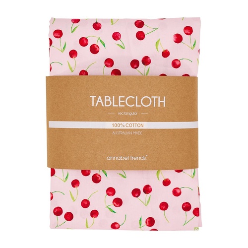 Annabel Trends Tablecloth - Cotton - Cherrylicious - Medium 140cm x 240cm