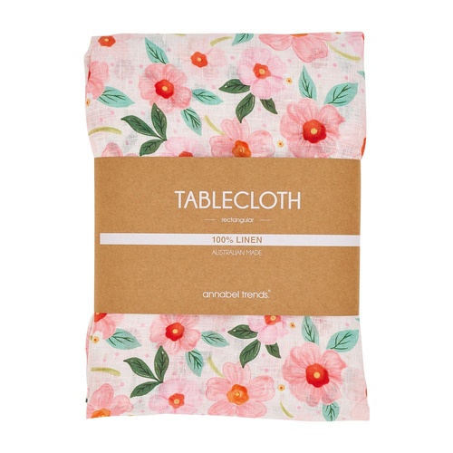 Annabel Trends Tablecloth - Linen - Meadow Blush - Large 138cm x 300cm