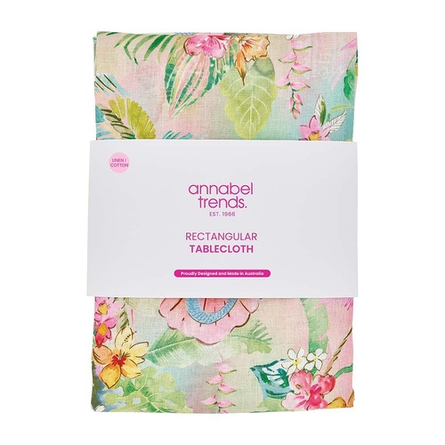 Annabel Trends Tablecloth - Linen Cotton - Tiki Island - Medium 138cm x 240cm