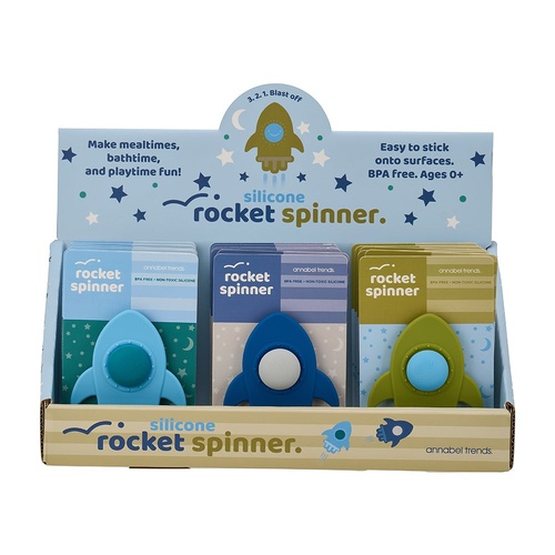 Annabel Trends Silicone Rocket Spinner - Counter Pack of 18