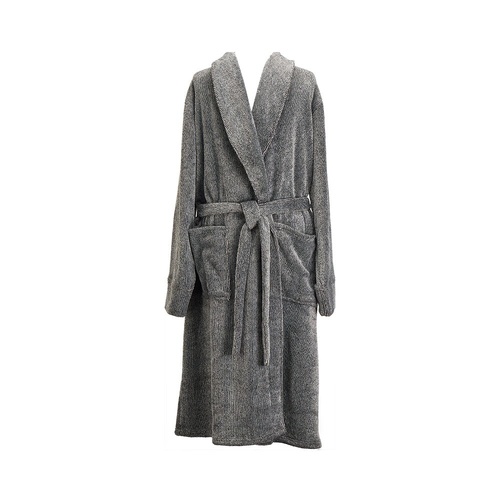 Annabel Trends Bath Robe - Black Marle - Mens
