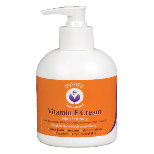 Invite Vitamin E Cream 200g (Pump) High Potency Dry Skin/Scaly Skin/Wrinkles