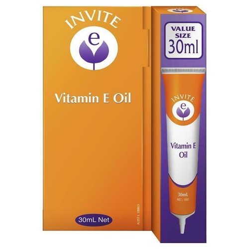Invite E Vitamin E Pure Oil 30ml Reduce Skin Dryness Soften Dry Rough Areas