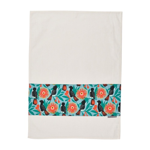 Annabel Trends Tea Towel - Cotton - Black Cockatoos