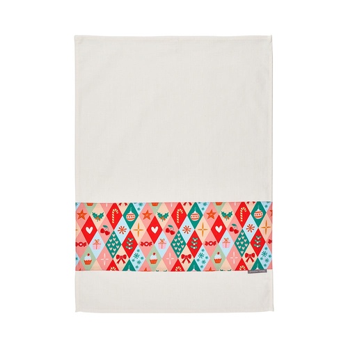 Annabel Trends Tea Towel - Cotton - Christmas Harlequin