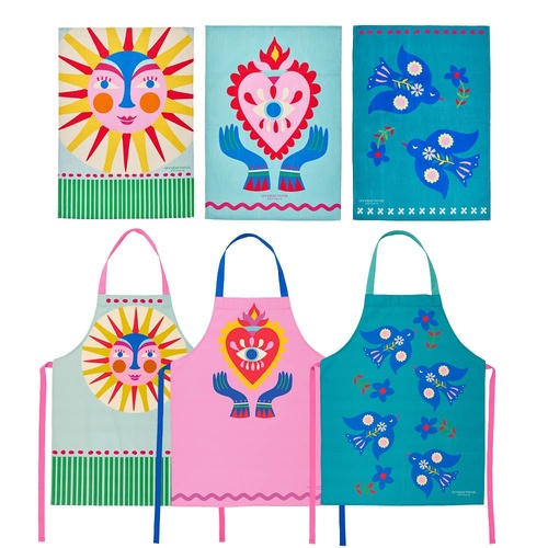Annabel Trends Fiesta Bundle - Aprons and Tea Towels (18pc)