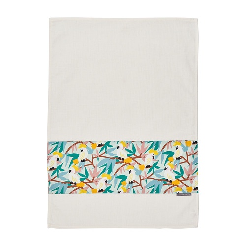 Annabel Trends Tea Towel - Cotton - White Cockatoos