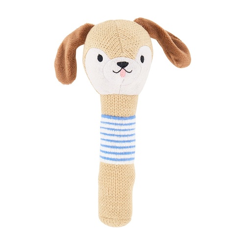 Annabel Trends Hand Rattle - Knit - Puppy Dog