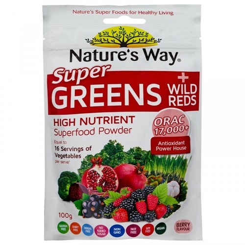 Nature's Way Super Greens + Reds 100g Support Vitality and Energy