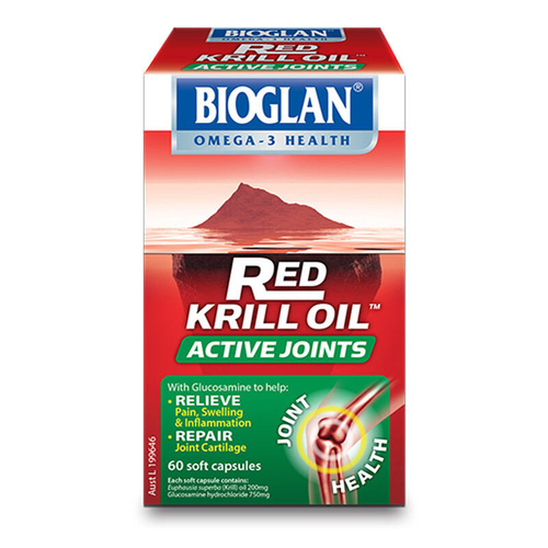 Bioglan Red Krill Oil Active Joints 60 Capsules with Glucosamine