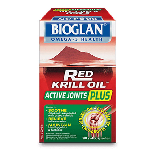 Bioglan Red Krill Oil Active Joints Plus 90s with Glucosamine and Chondroitin