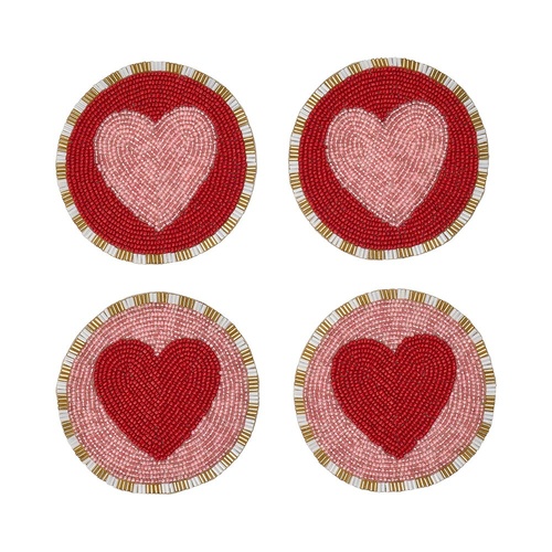 Annabel Trends Beaded Coasters - Heart - 4pc