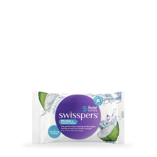 Swisspers Facial Wipe - Micellar with Coconut Water 5's Mini Travel