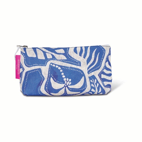Annabel Trends Cosmetic Bag - Linen Cotton - Small - Blue Oasis