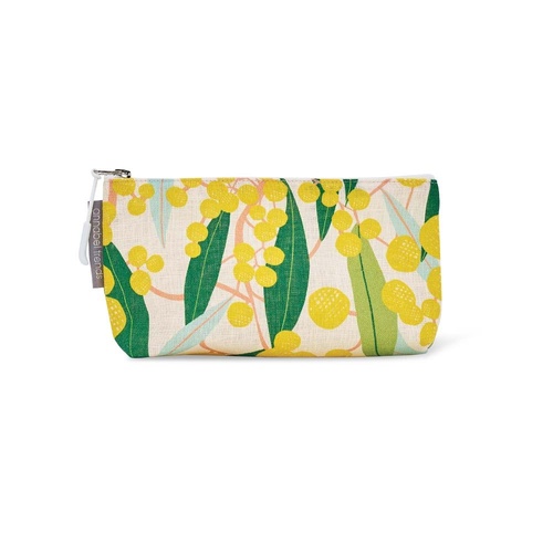 Annabel Trends Cosmetic Bag - Linen Cotton - Small - Golden Wattle