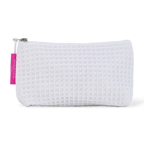 Annabel Trends Cosmetic Bag - Waffle Cotton - Small - White