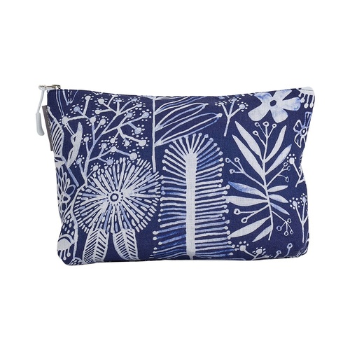 Annabel Trends Cosmetic Bag - Linen - Large - Navy Natives