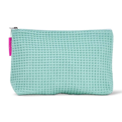 Annabel Trends Cosmetic Bag - Waffle Cotton - Large - Mint