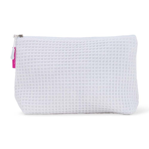 Annabel Trends Cosmetic Bag - Waffle Cotton - Large - White