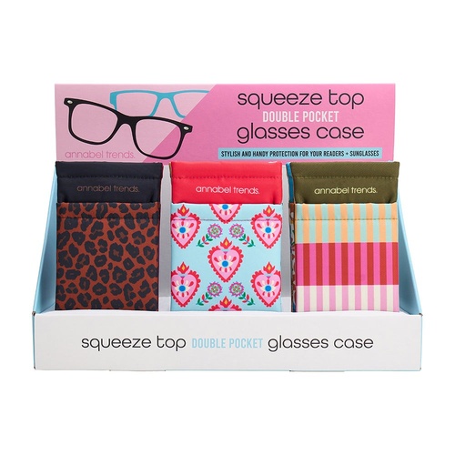 Annabel Trends Double Glasses Case - Counter Pack of 24