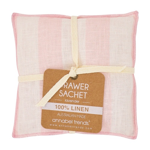 Annabel Trends Drawer Sachet - Linen - Pink Stripe