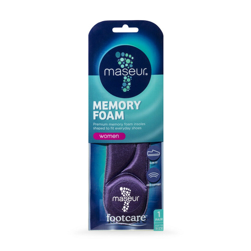 Maseur Footcare Memory Foam Womens 1 pair Fit Everyday Shoes Arch Support Slim