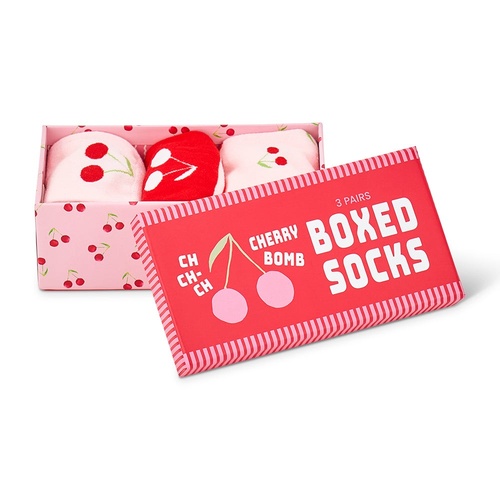 Annabel Trends Boxed Socks - Cherry Bomb - 3pc