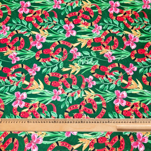 Annabel Trends Fabric By Metre - Jungle Snake - Linen