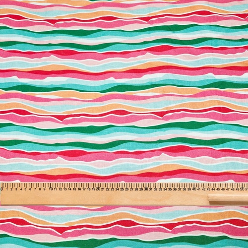 Annabel Trends Fabric By Metre - Sherbet Ribbons - Linen