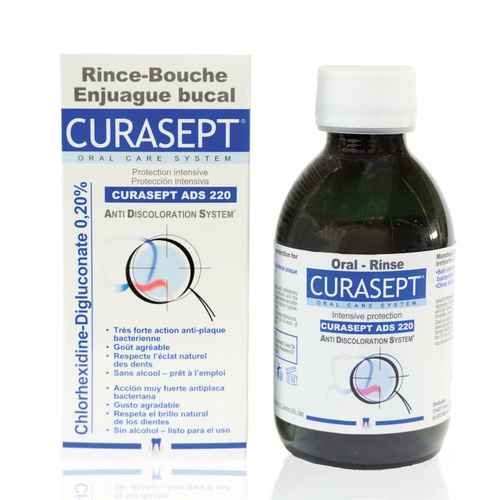  Curasept ADS 220 Chlorhexidine 0.2% Oral Rinse Mouthwash Sores Ulcers