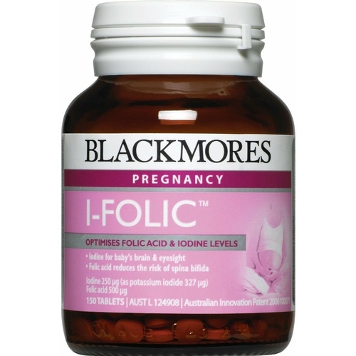 Blackmores I-Folic Optimises Folic Acid Iodine Levels for Pregnancy 150 Tablets