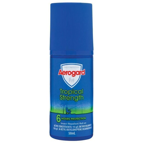 Aerogard Tropical Strength Insect Repellant Repels Roll-on 6hrs protection 50ml