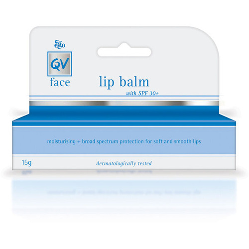 Ego QV Face Lip Balm With SPF 30+ 15g- Fragrance colour lanolin and flavour free