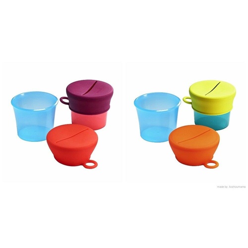 Boon Toddler Feeding SNUG Snack Pink / Green (2 cups, 2 lids)