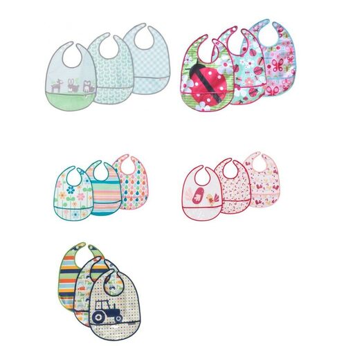 JJ Cole Baby Feeding Bib Set 3 Pack Design Varied Baby Burp Cloths