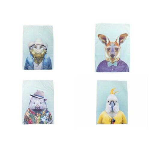 Annabel Trends Zoo Portrait Tea Towel Kitchen Towel Various Design Microfibre
