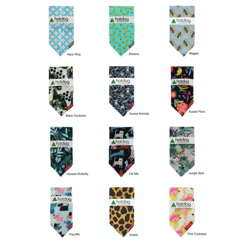 Annabel Trends Hot Dog Bandana Various Design Handmade In Australia Dog Clothing