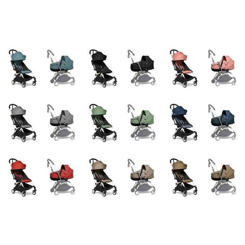 BABYZEN YOYO2 Stroller White Frame With 6+ Month Seat Pad and YOYO Bassinet