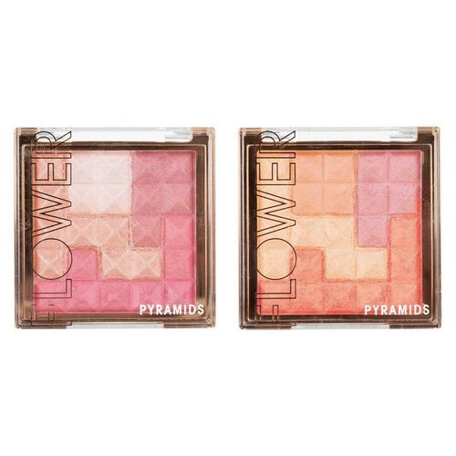 Flower Beauty Pyramids Cheek Color Highlighter Blush Pigmented Glowy Finish