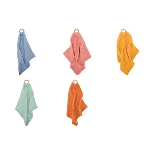 Annabel Trends Muslin Security Blanket Various Colours With Teether Ring
