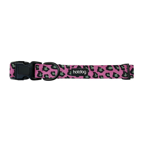 Annabel Trends Hot Dog Collar Pink Ocelot Various Sizes Adjustable