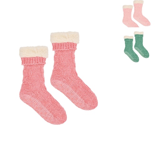 Annabel Trends Chenille Lounge Socks - Sherpa Lined