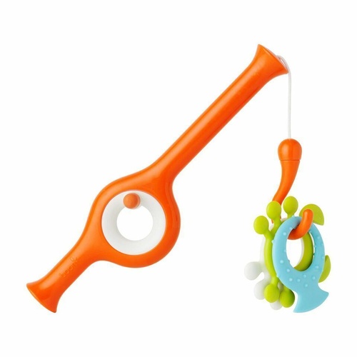 Boon Bath Fun Toys- Cast Fishing Pole - Tangerine / Multicolor