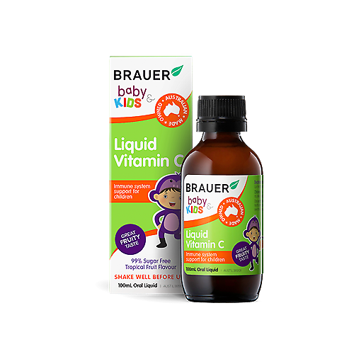Brauer Baby & Kids Liquid Vitamin C 100ml 99% Sugar Free Support Immune System