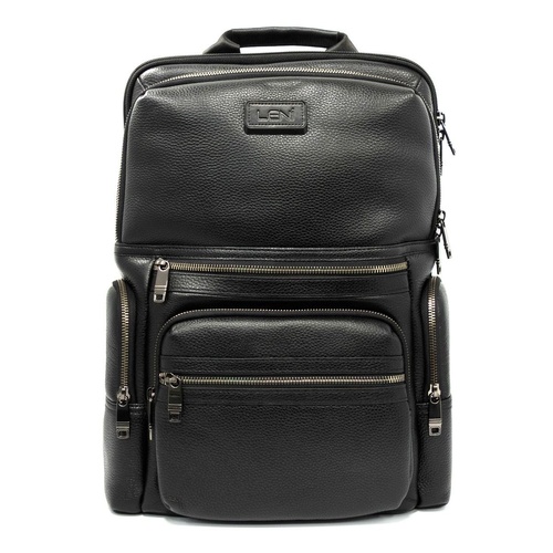 Leni Leather Backpack - Black 30x16x42cm