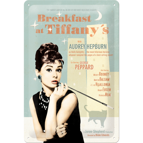 Nostalgic-Art Medium Sign Breakfast @ Tiffany's Blue 20x30cm