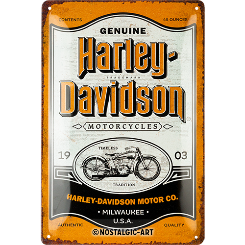 Harley-Davidson Sign Milwaukee 20x30x0.5cm