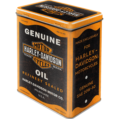 Nostalgic-Art Tin Storage Box Large Harley-Davidson - Genuine Oil 10x14x20cm