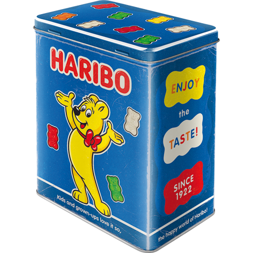 Nostalgic-Art Tin Storage Box Large Haribo - Enjoy The Taste Blue 10x14x20cm